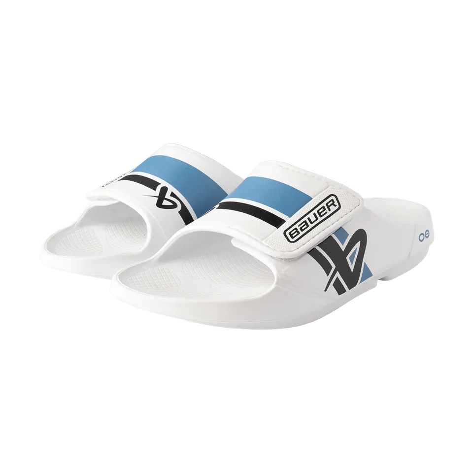 bauer-oofos-sport-flex-slide-junior-wei-blau-recovery-sandale image 1