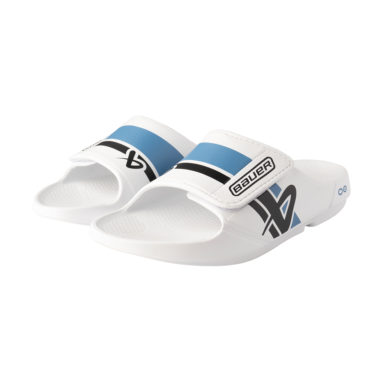bauer-oofos-sport-flex-slide-junior-wei-blau-recovery-sandale image 1