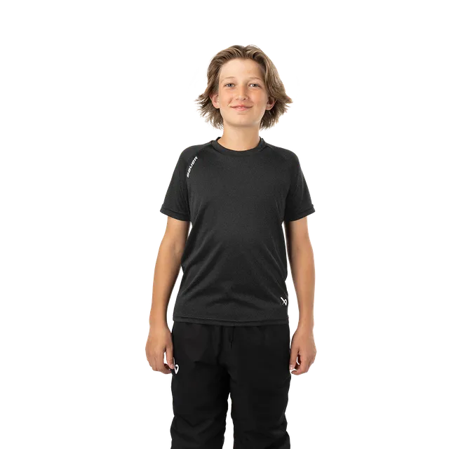 bauer-team-tech-youth-trainingsshirt-kurzarm-schwarz image 1