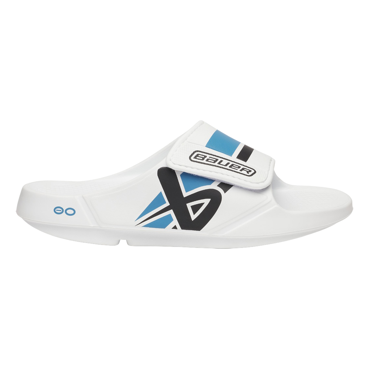 bauer-oofos-sport-flex-slide-senior-white-blue-erholungs-sandale-s25 image 2