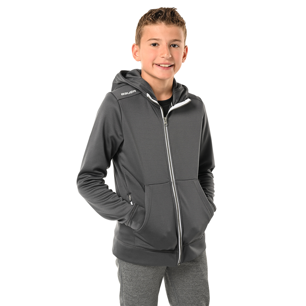 bauer-team-fleece-zip-hoodie-youth image 3