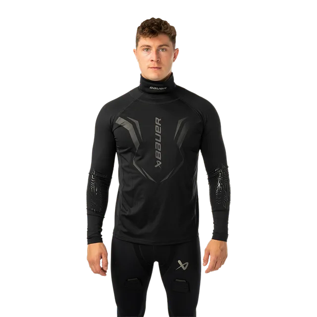 bauer-bodyguard-protective-baselayer-senior-unterziehshirt-mit-kevlar-halsschutz image 1
