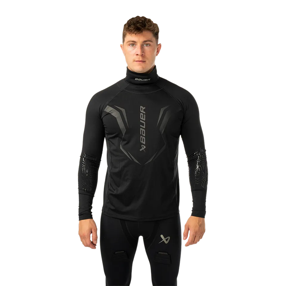 bauer-bodyguard-protective-baselayer-senior-unterziehshirt-mit-kevlar-halsschutz image 1